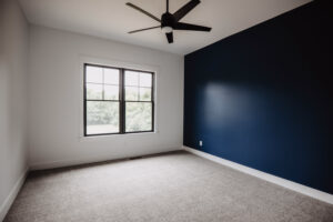 Bedroom in new custom home located in western Ohio.