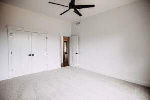Bedroom in new custom home located in western Ohio.