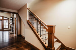 Staircase for modern custom home built in western Ohio.