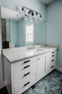 Bath vanity in western Ohio custom home.