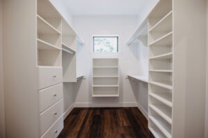 Walk in closet in custom home located in western Ohio.