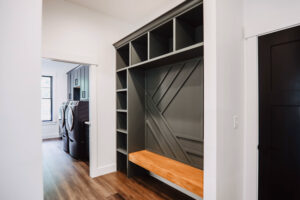 Vestabul cabinet in custom home located in western Ohio.