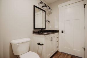 Powder room in new custom home located in western Ohio