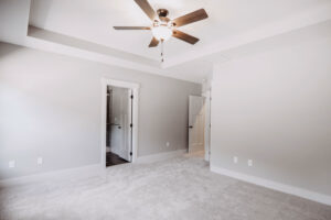 Bedroom in custom home built in western Ohio.