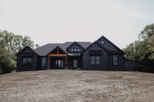 Charcoal custom home located in western Ohio.