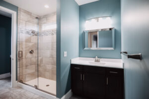 bath in modern custom home built in western Ohio.