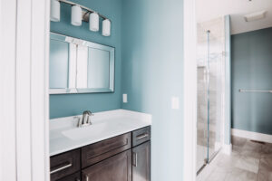 Bath in modern custom home built in western Ohio.