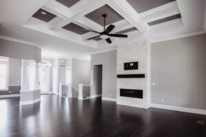 Foyer view in modern custom home built in western Ohio.