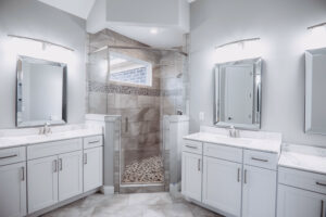 Custom bath in custom home built in western Ohio.