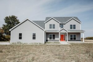 Gray traditional 2 story home in western Ohio.
