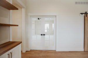 Modern farmhouse french doors in Ohio custom home - Holsinger Project