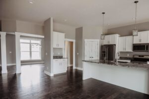 Open floor plan of custom home in near Troy, Ohio
