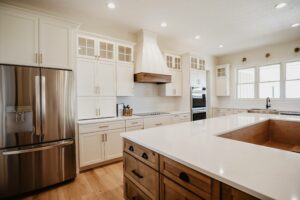 Modern farmhouse kitchen with island of Ohio custom home - Holsinger Project