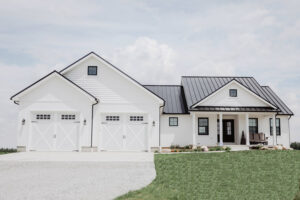 Modern farmhouse style custom home with 2 car garage built in Ohio