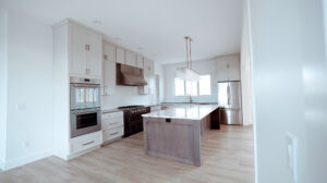 Kitchen in Mediterranean style custom home built by DA Bowman in Ohio