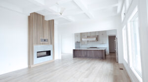 Open floor plan in Mediterranean style custom home built by DA Bowman in Fletcher, Ohio