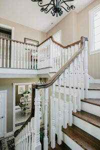 Staircase in custom home in western Ohio.
