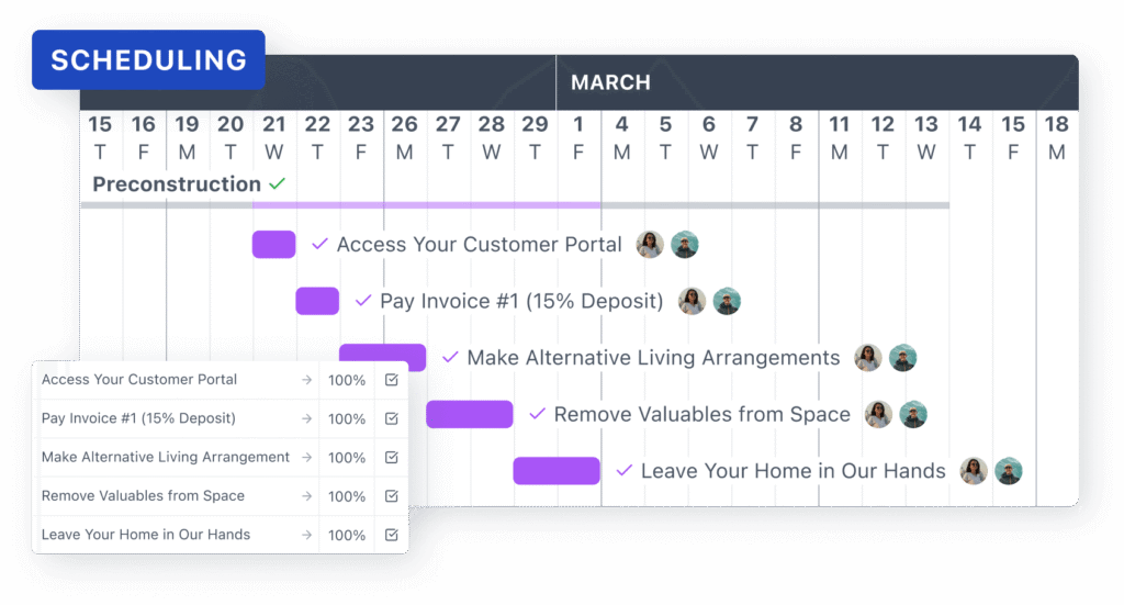 Client Portal View schedules